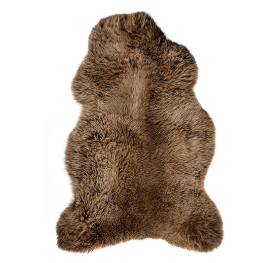 Schaffell für Hunde braun mit Naturspitze.
